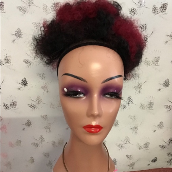 Two-tone Synthetic Short Kinky Drawstring Ponytail for Women - Picture 4 of 9